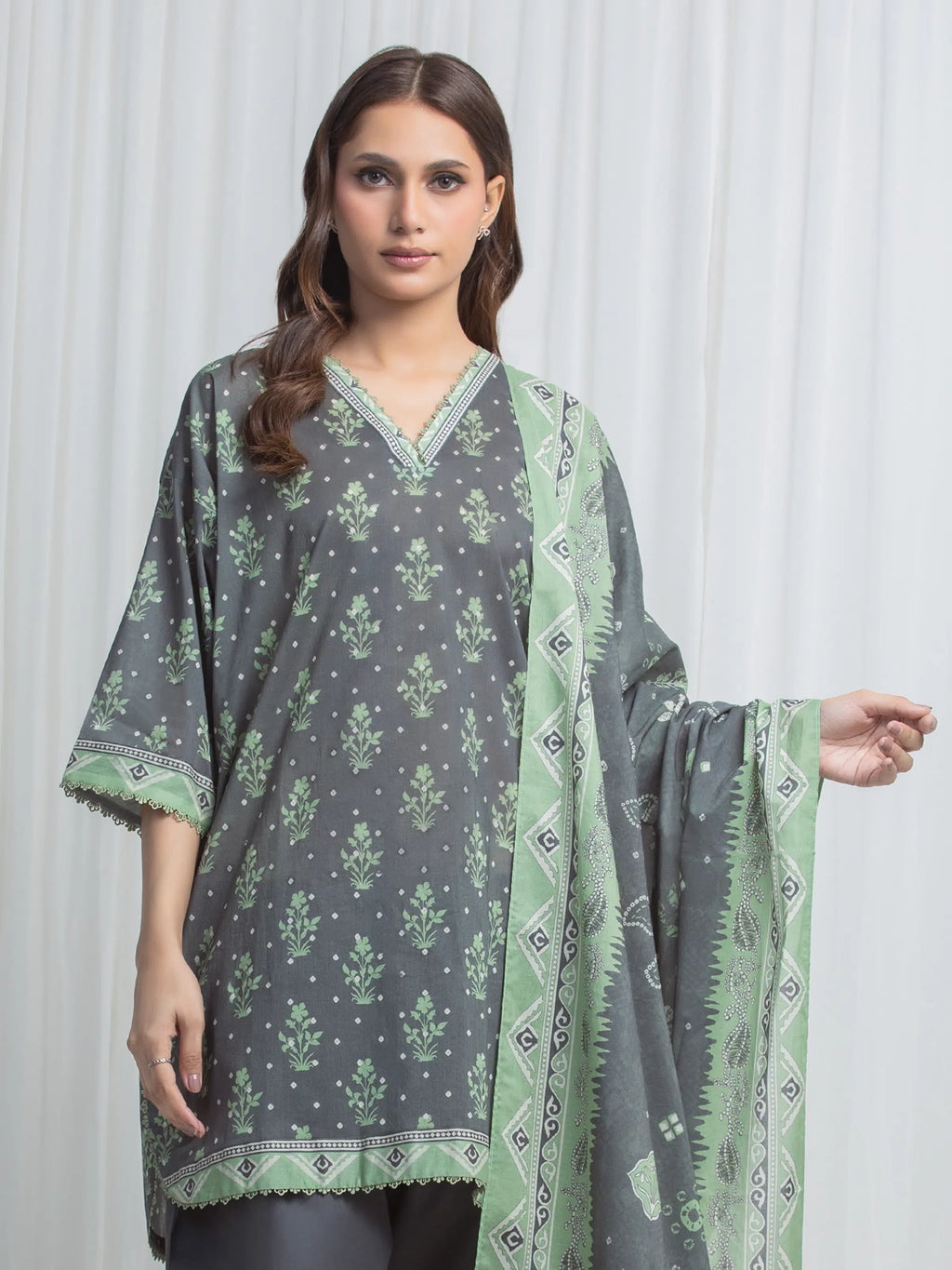 Printed Lawn Suit - EWU6A1-36845-3P