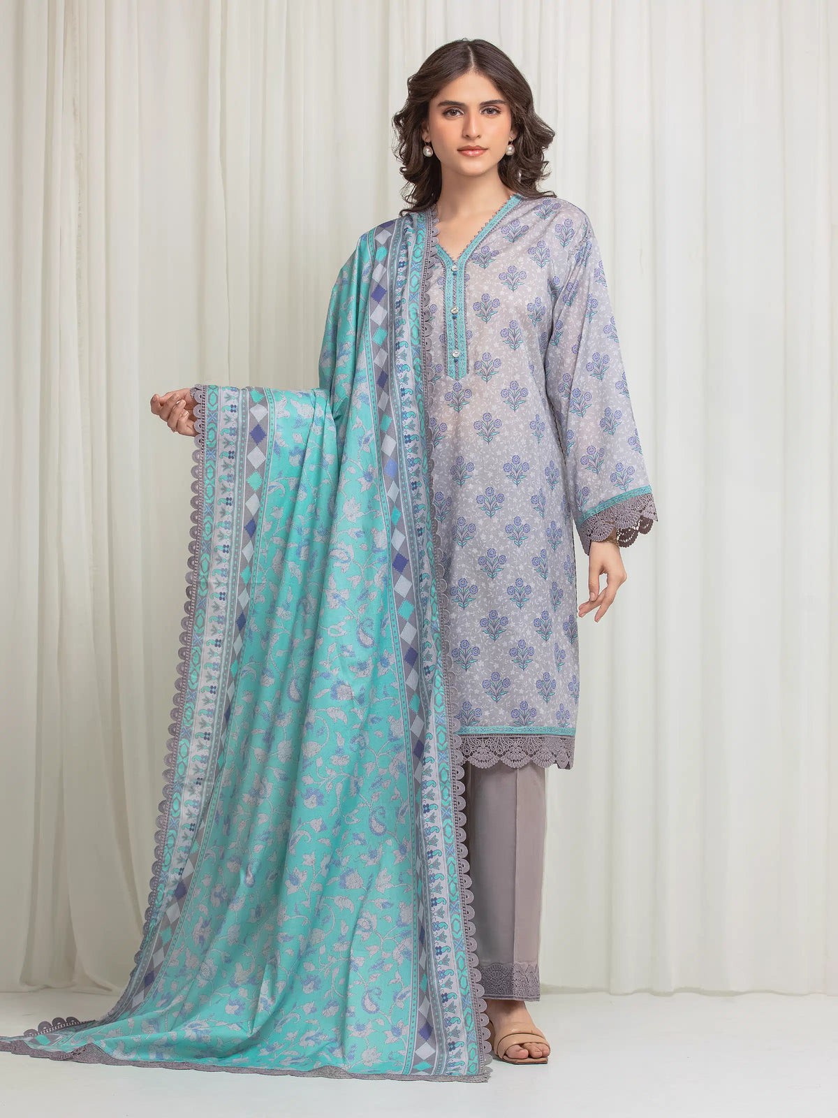 Printed Lawn Suit - EWU6A1-36610-3P