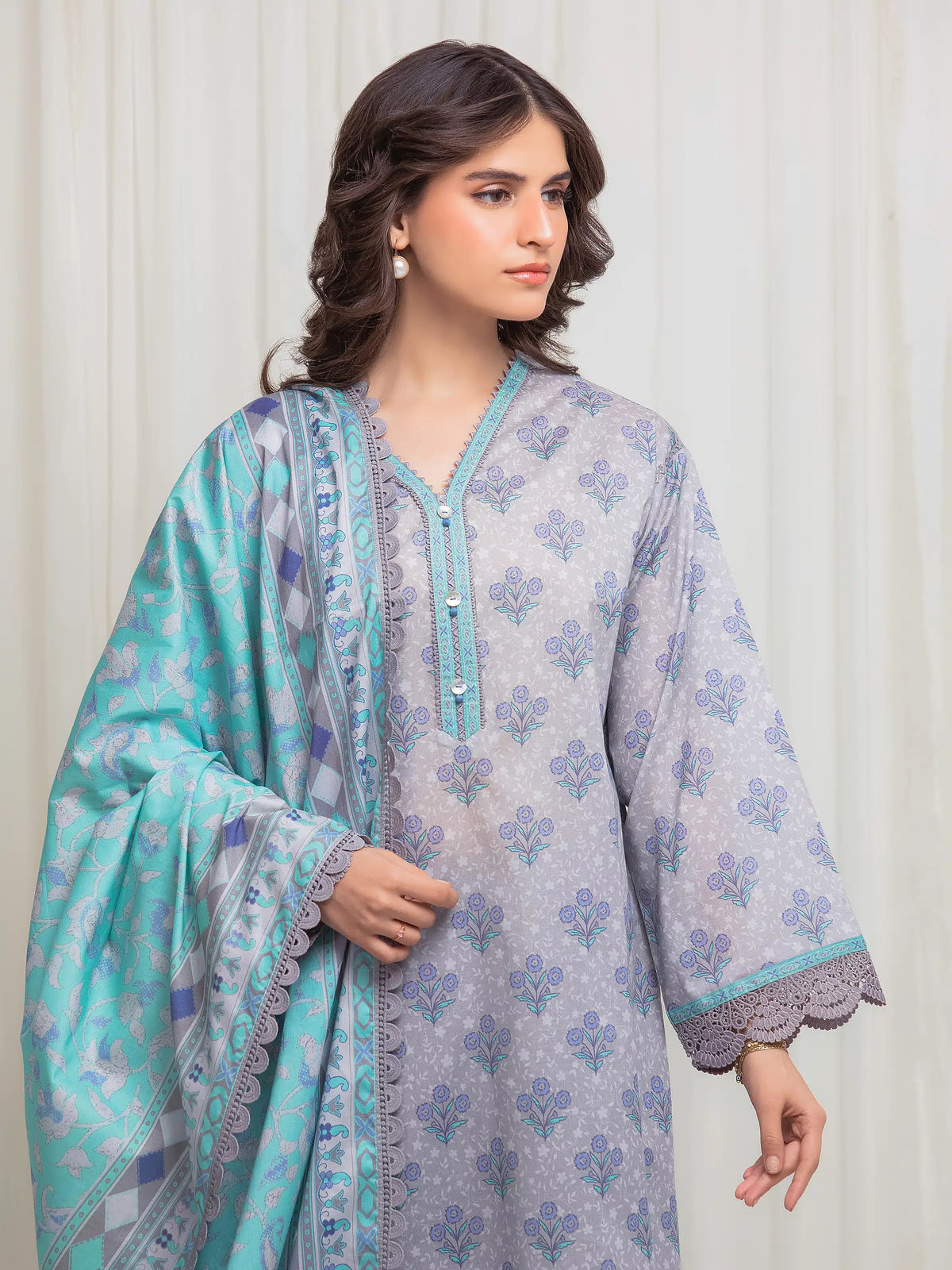 Printed Lawn Suit - EWU6A1-36610-3P