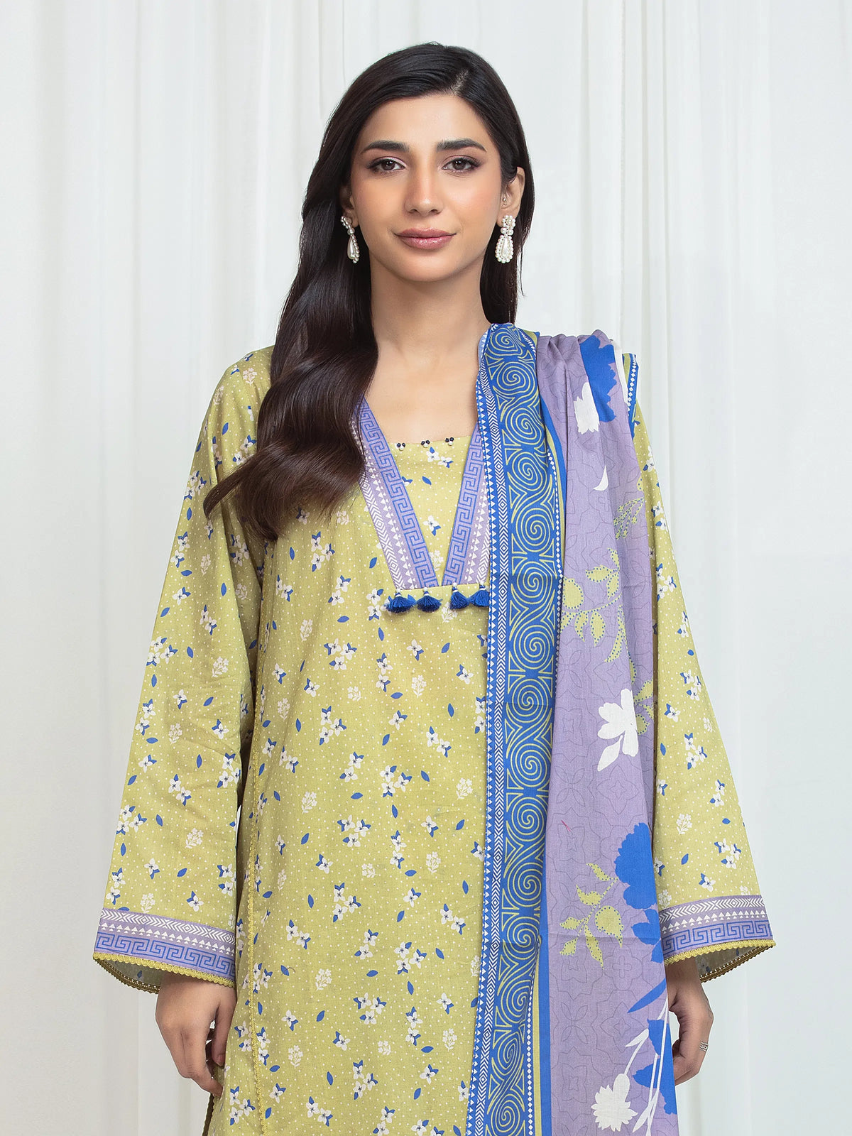 Printed Lawn Suit - EWU6A1-36753-3P
