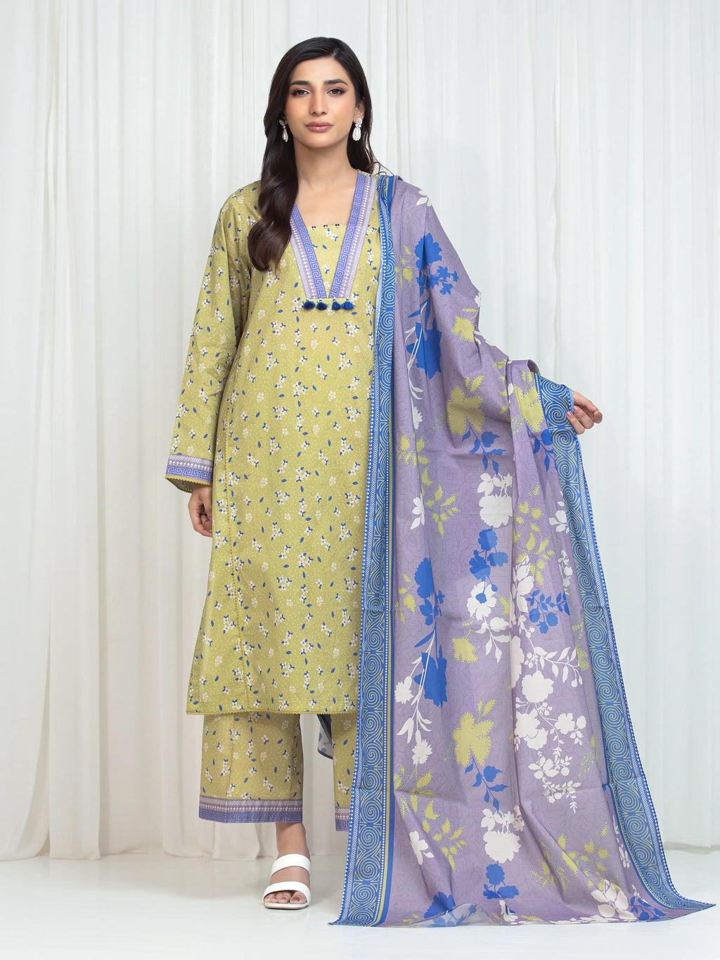 Printed Lawn Suit - EWU6A1-36753-3P