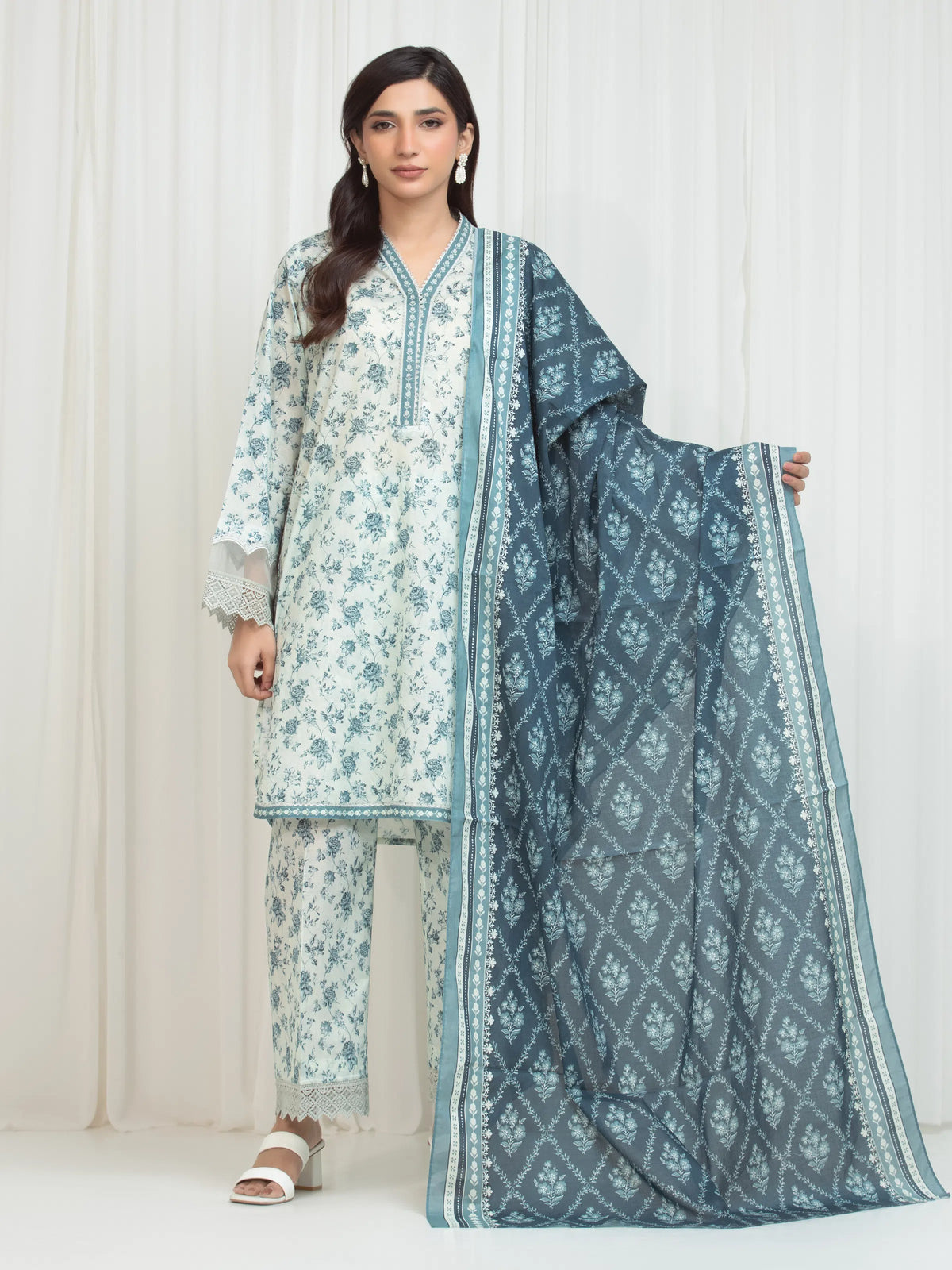 Printed Lawn Suit - EWU6A1-36750-3P