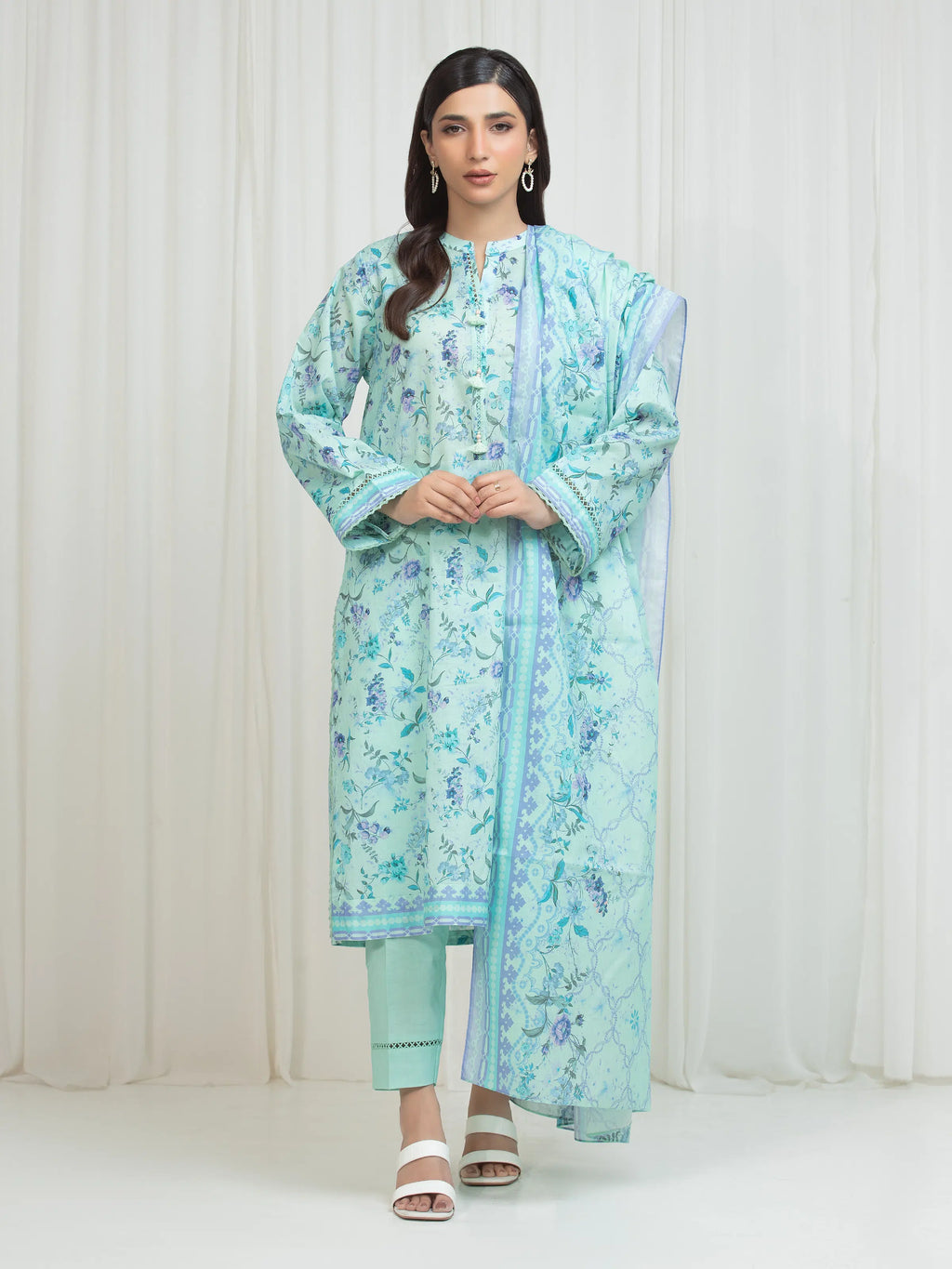 Printed Lawn Suit - EWU6A1-36674-3P
