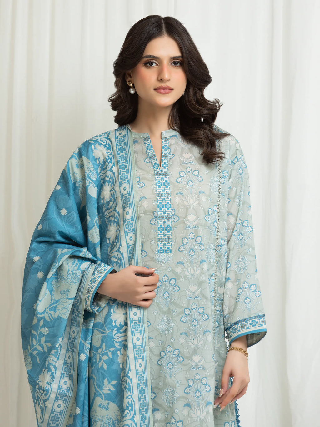 Printed Lawn Suit - EWU6A1-36711-3P