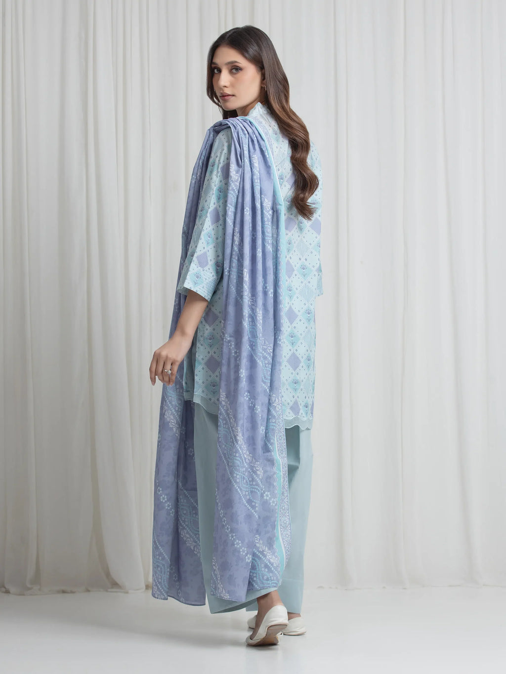 Printed Lawn Suit - EWU6A1-36722-3P