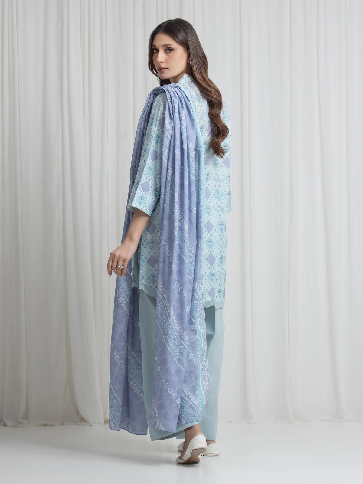 Printed Lawn Suit - EWU6A1-36722-3P
