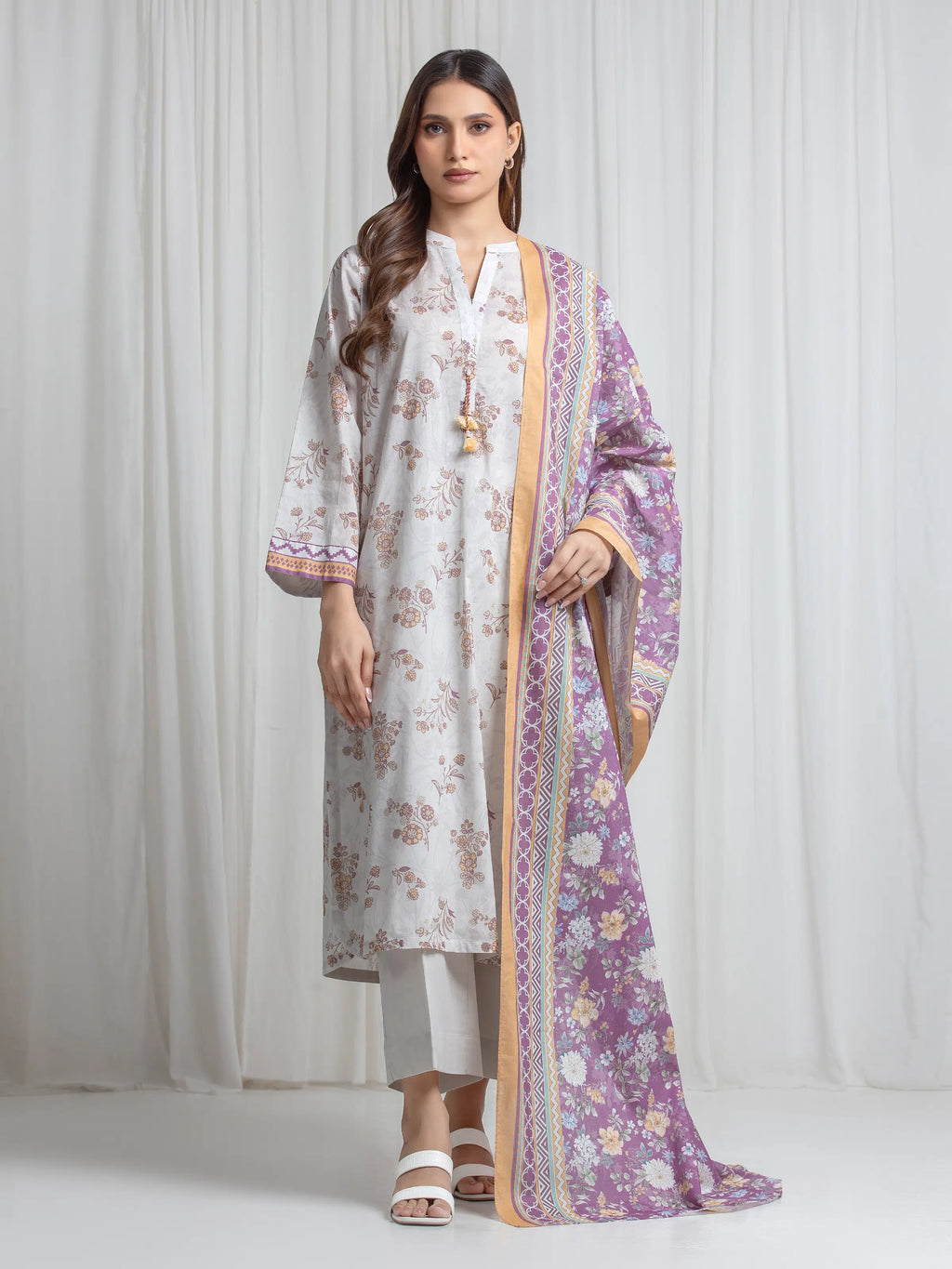 Printed Lawn Suit - EWU6A1-36724-3P