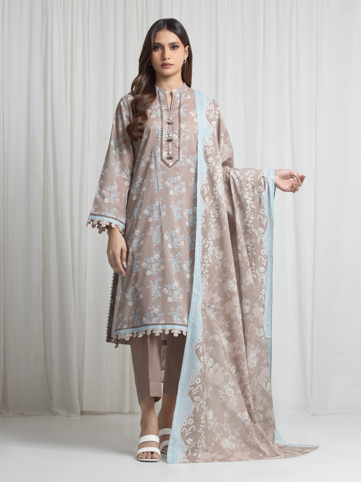 Printed Lawn Suit - EWU6A1-36719-3P