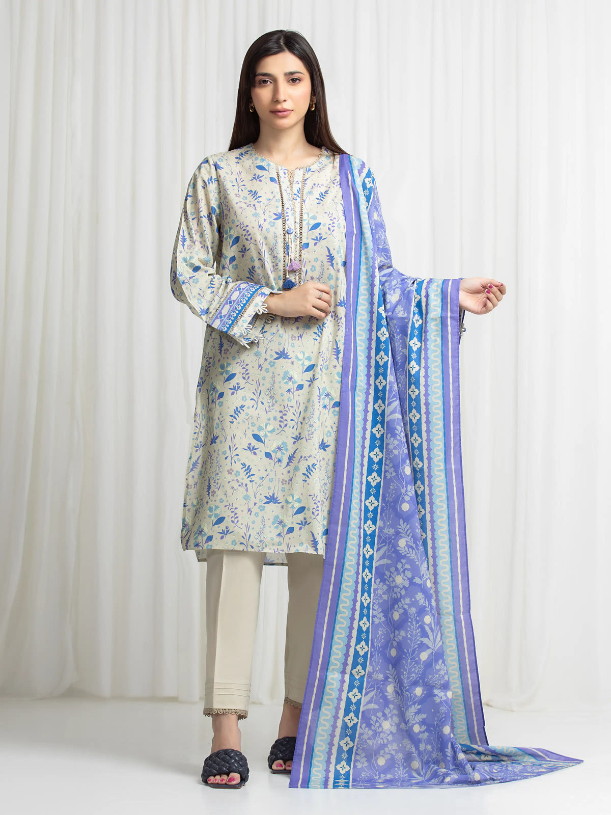 Printed Lawn Suit - EWU6A1-36712-3P