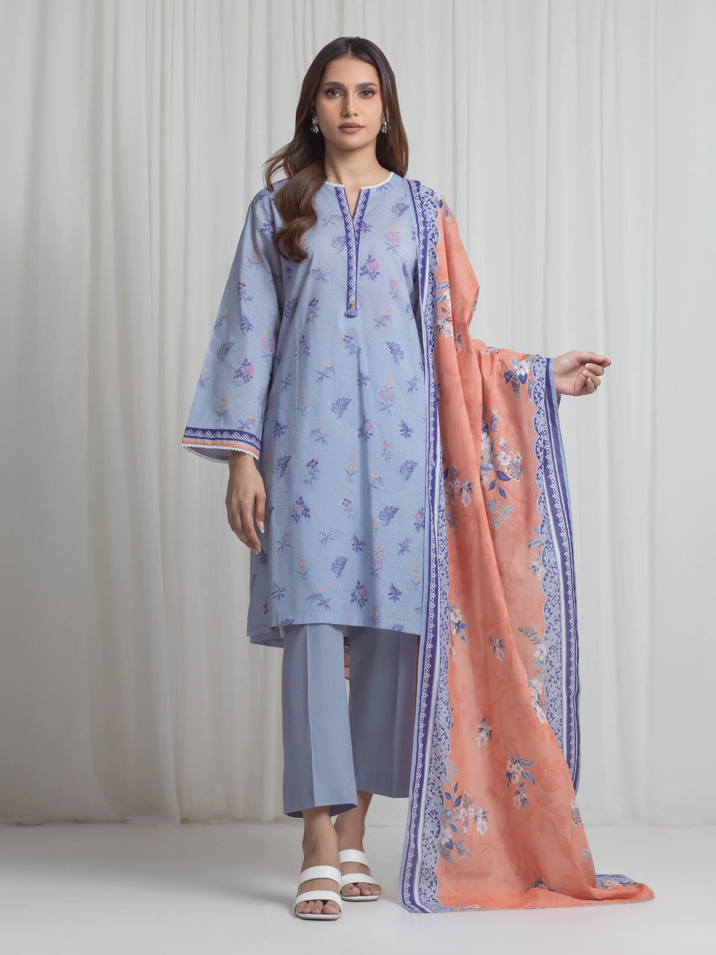 Printed Lawn Suit - EWU6A1-36725-3P