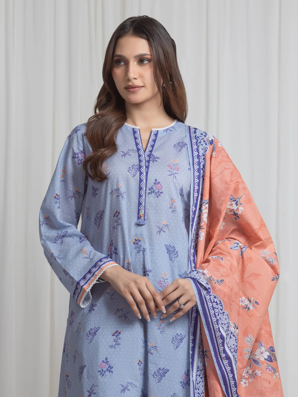 Printed Lawn Suit - EWU6A1-36725-3P