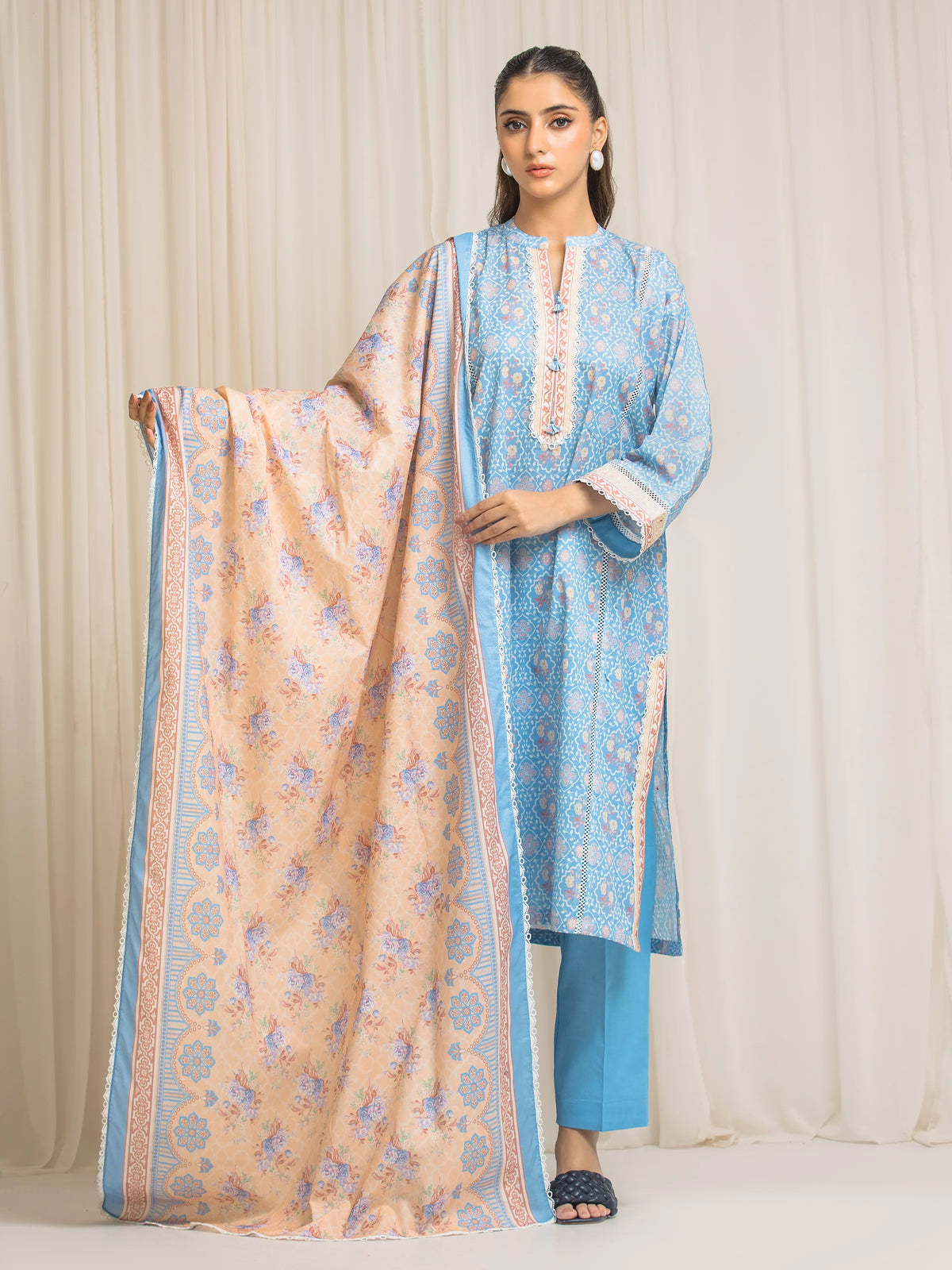 Printed Lawn Suit - EWU6A1-36571-3P