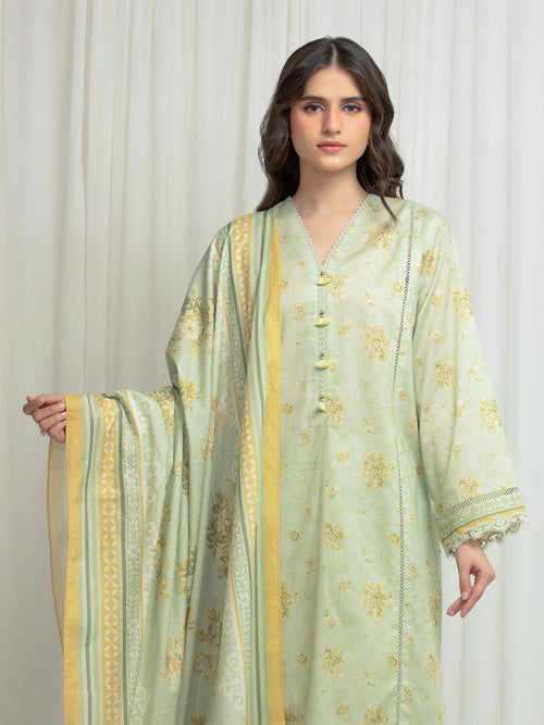 Printed Lawn Suit - EWU6A1-36608-3P