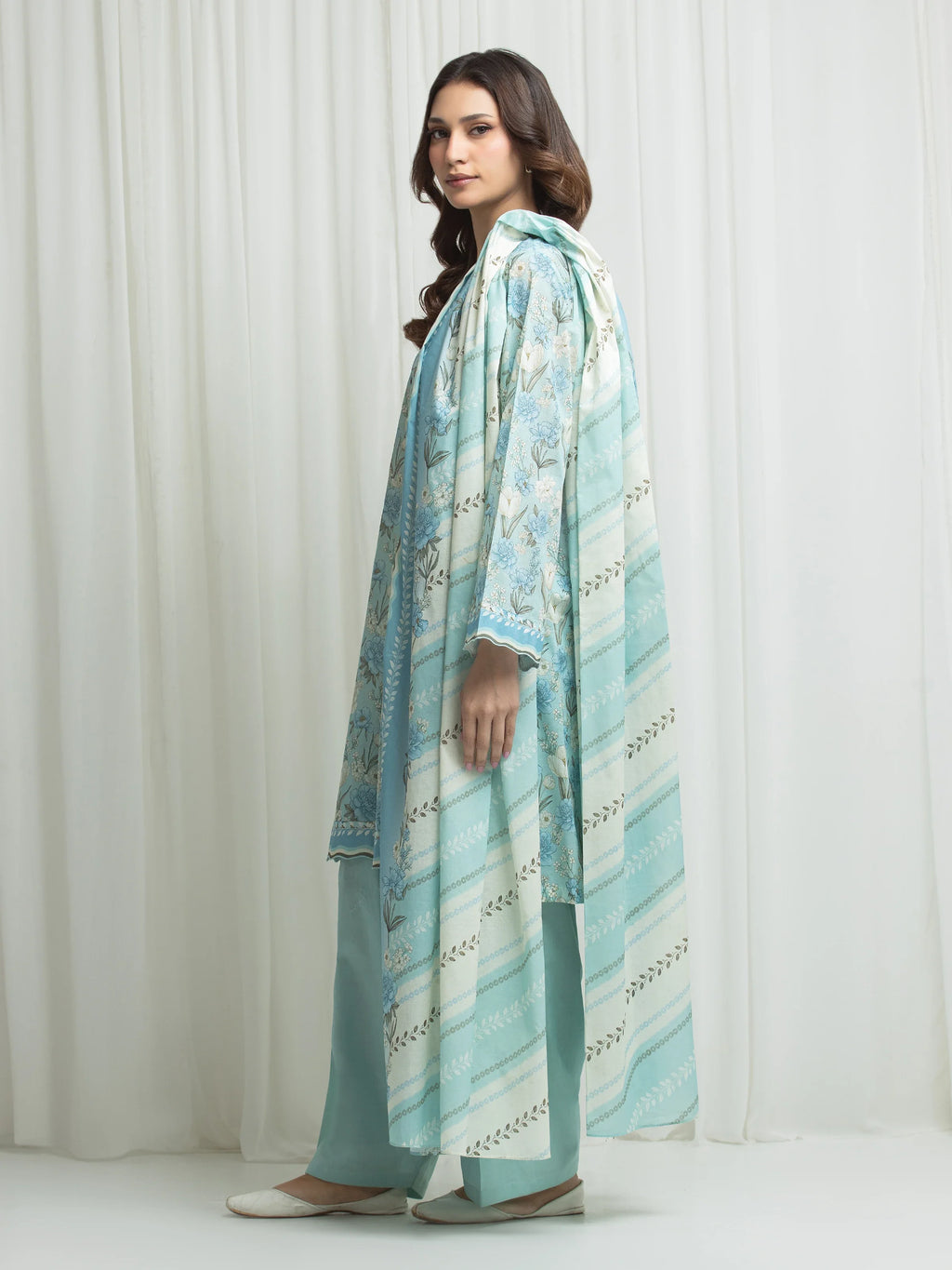 Printed Lawn Suit - EWU6A1-36634-3P