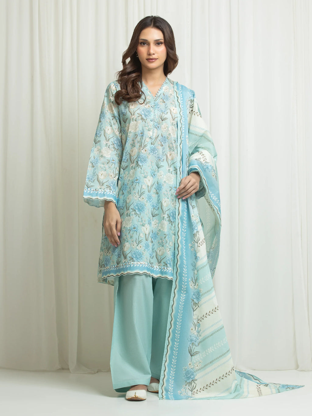 Printed Lawn Suit - EWU6A1-36634-3P