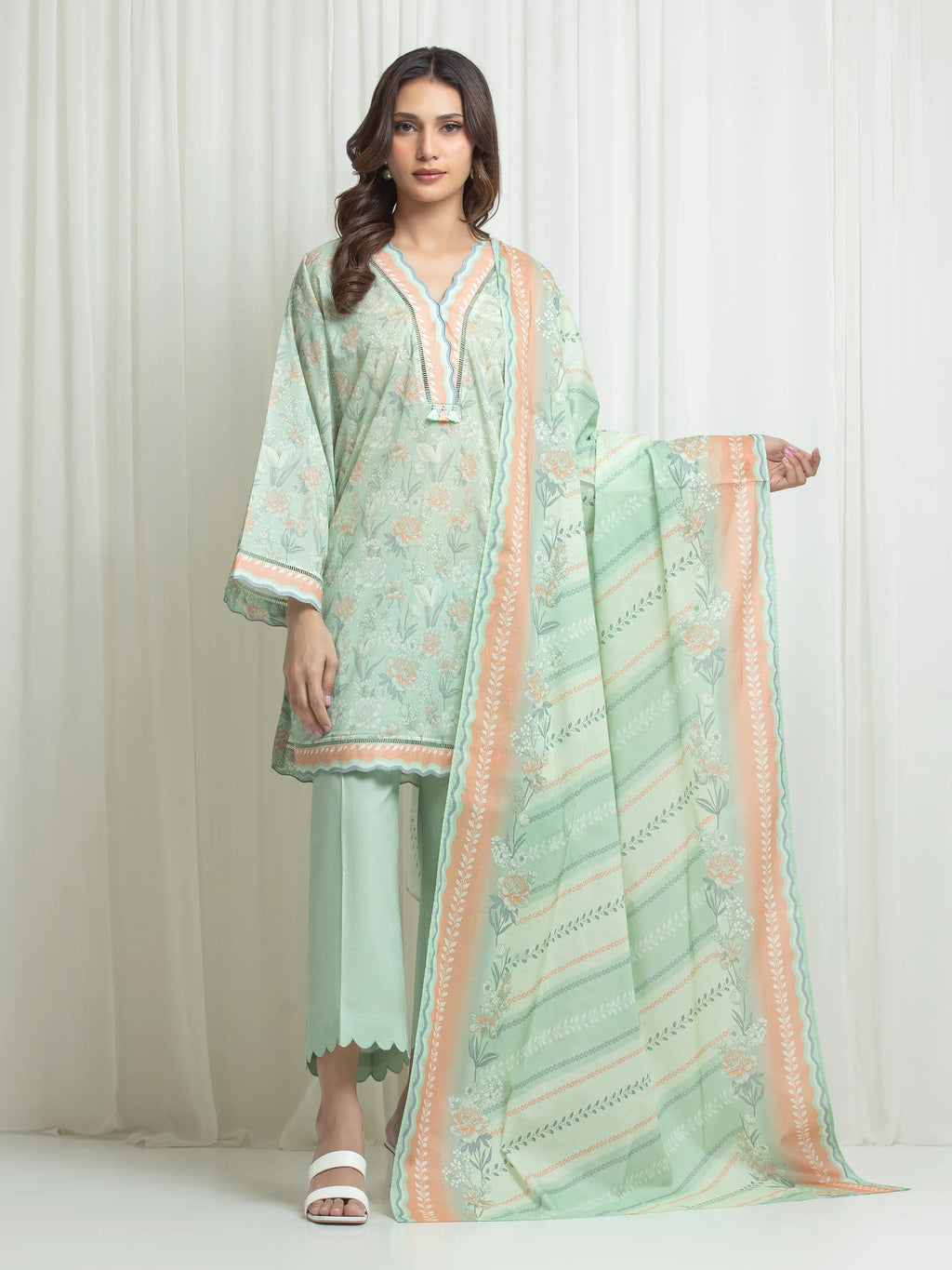 Printed Lawn Suit - EWU6A1-36635-3P