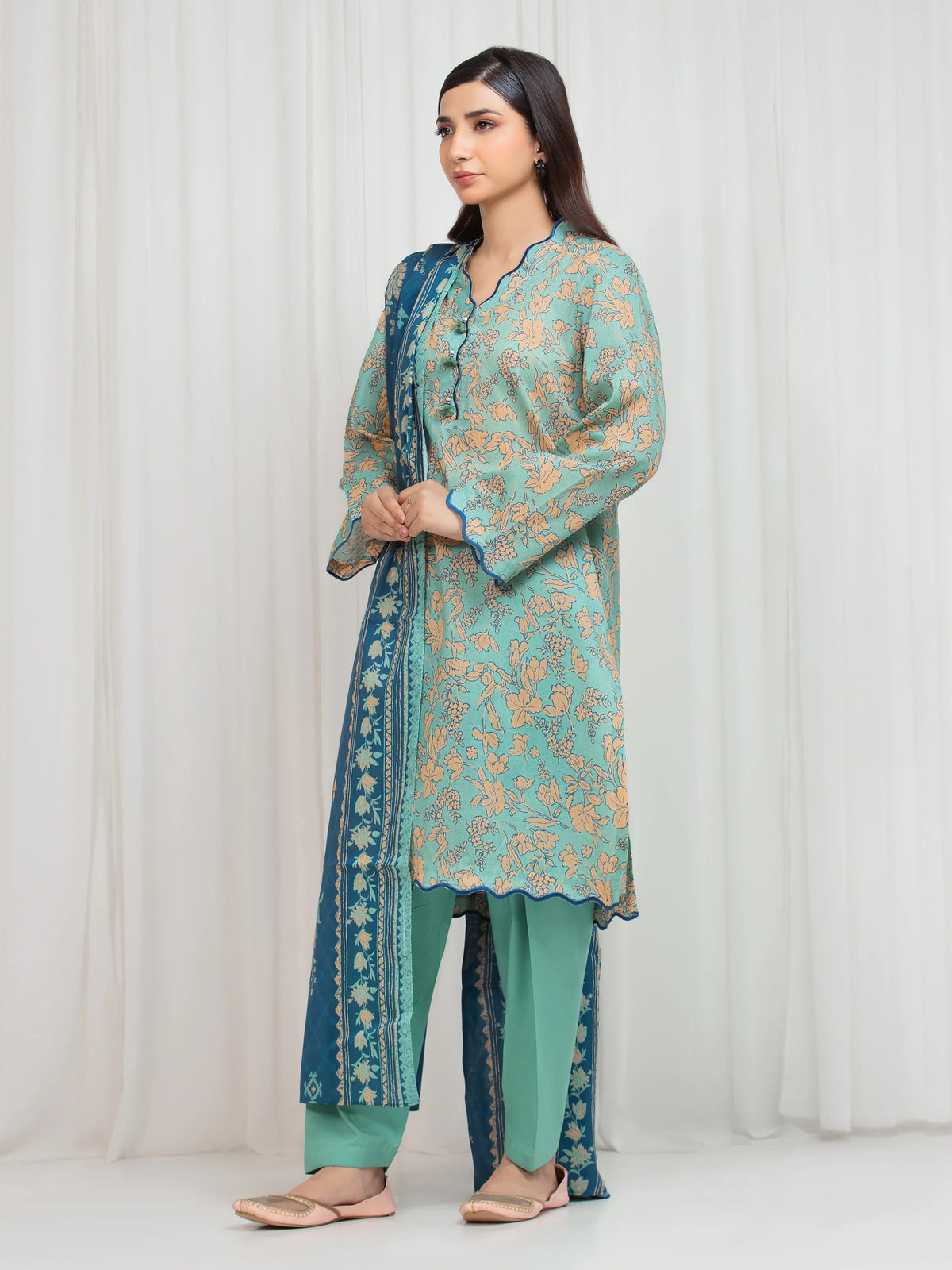 Printed Lawn Suit - EWU6A1-36654-3P
