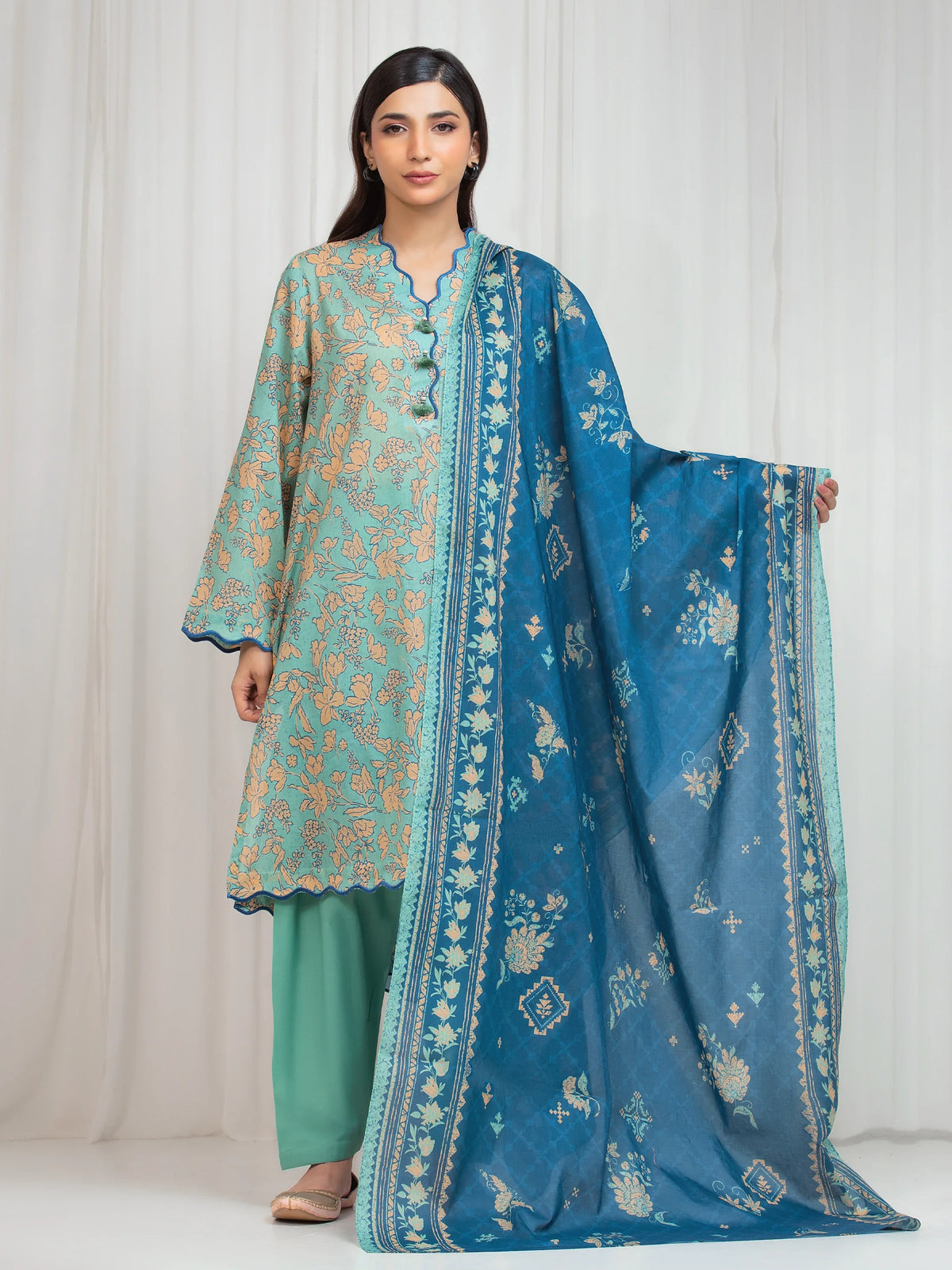 Printed Lawn Suit - EWU6A1-36654-3P
