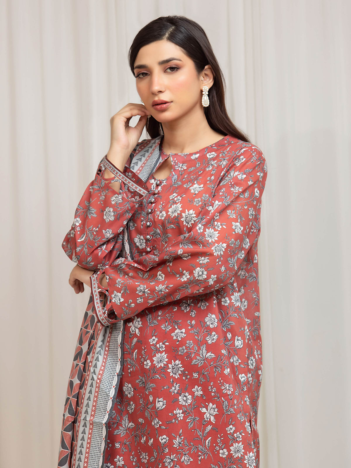 Printed Lawn Suit - EWU6A1-36665-3P