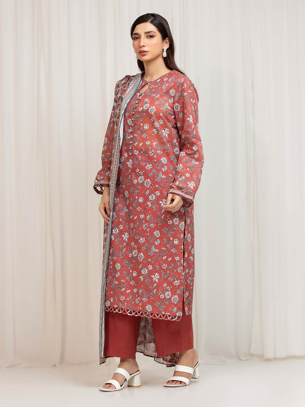 Printed Lawn Suit - EWU6A1-36665-3P
