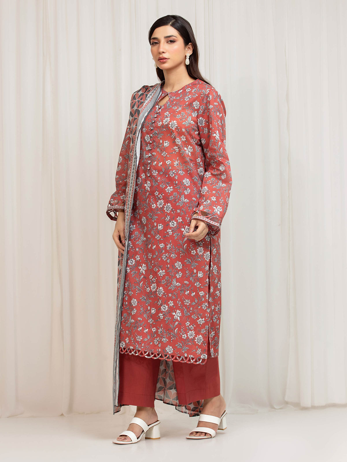 Printed Lawn Suit - EWU6A1-36665-3P
