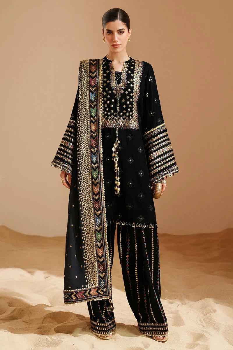 Luxury Velvet Unstitched Suit- Chiffon Dupatta