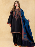 3 Piece - Unstitched Fully Embroidered Dhanak Fabric SP-155