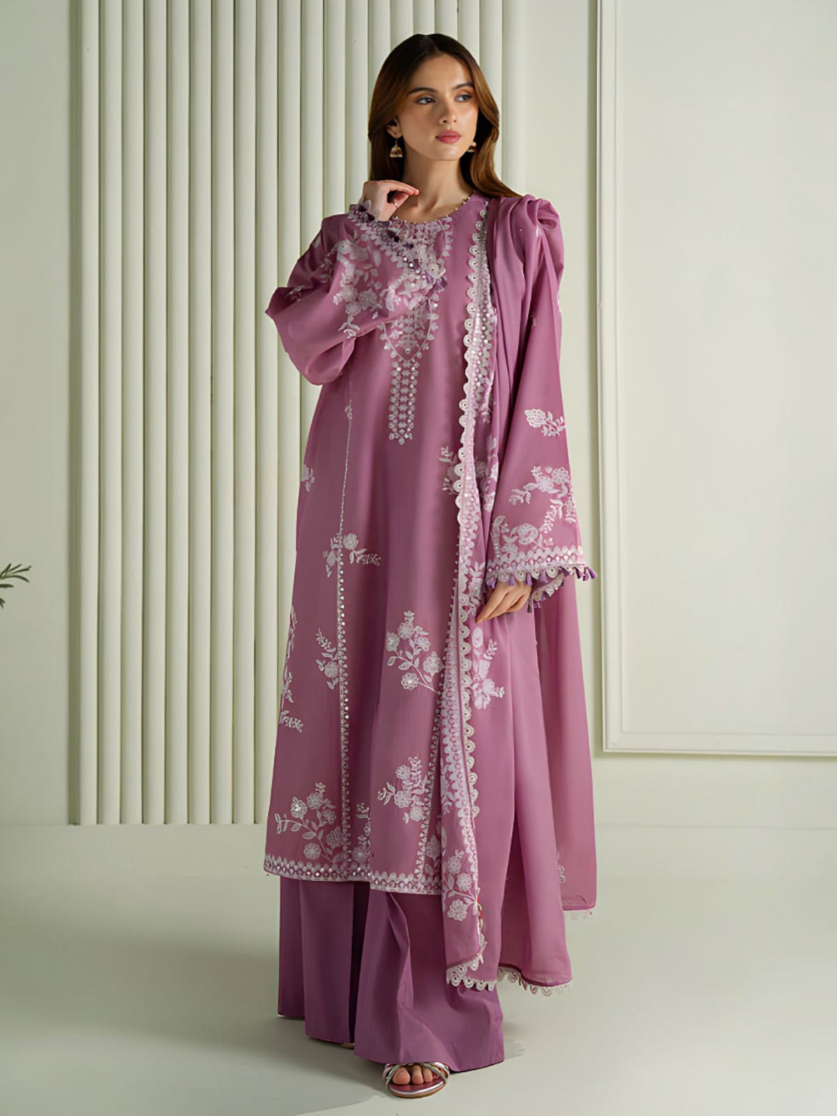 3 Piece Unstitched Embroidered Dhanak Suit CS-900