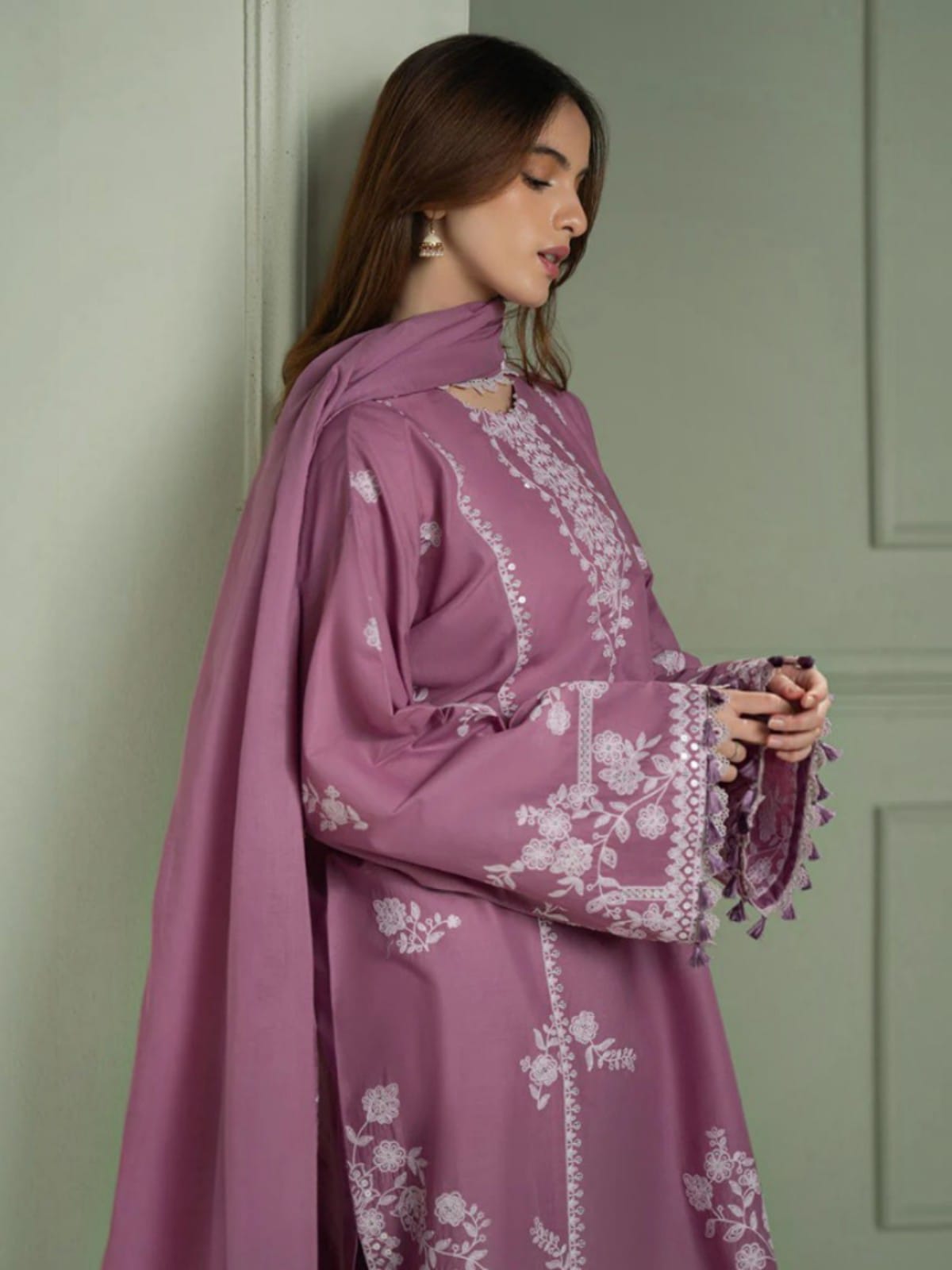 3 Piece Unstitched Embroidered Dhanak Suit CS-900