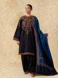 3 Piece Unstitched Embroidered Dhanak Suit ZS-3150