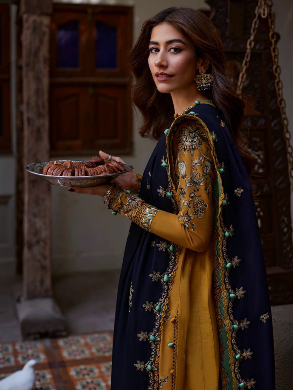 3 Piece Unstitched Embroidered Dhanak Suit ZH 3060