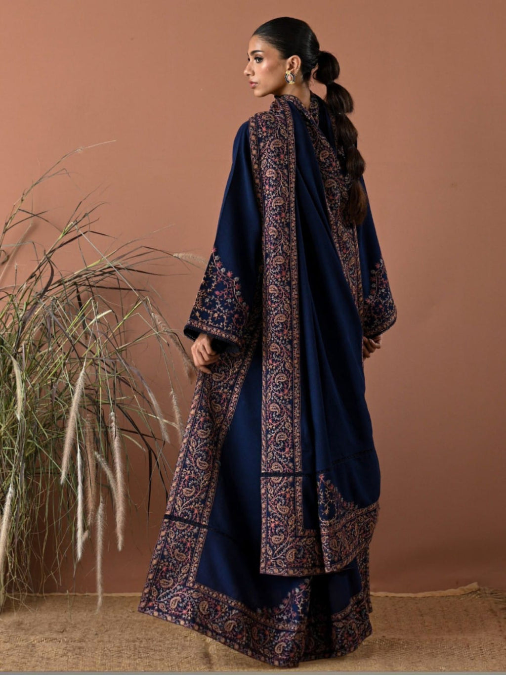 3 Piece Unstitched Embroidered Dhanak Suit BT 2880