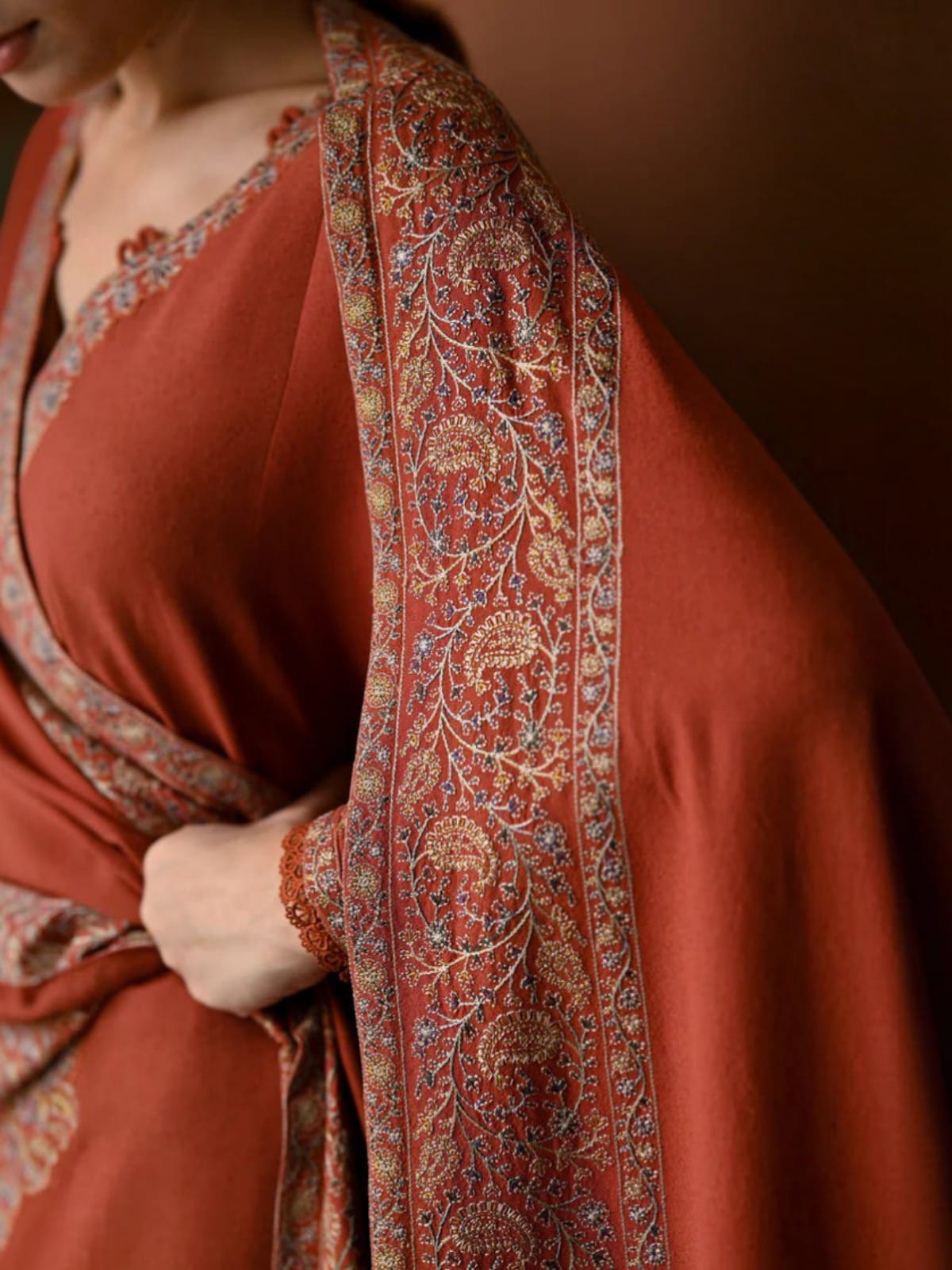 3 Piece Unstitched Embroidered Dhanak Suit BT-2880