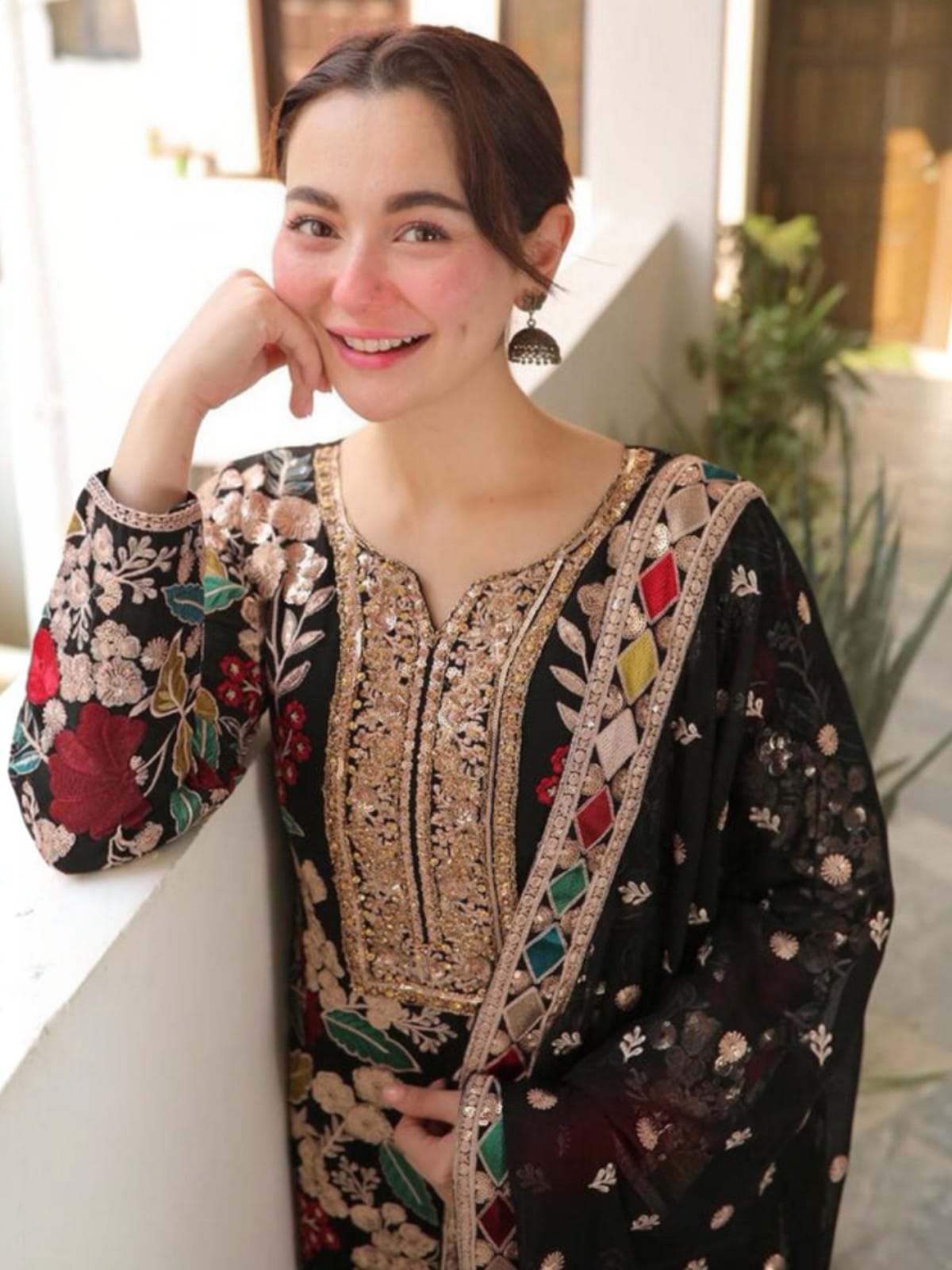3 Piece Unstitched Embroidered Dhanak Suit