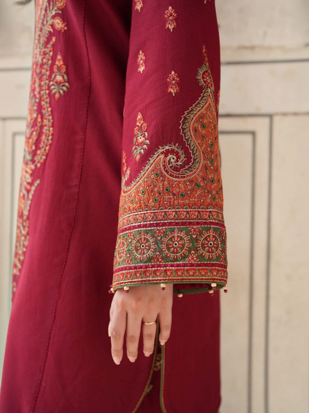 3 Piece Unstitched Embroidered Dhanak Suit JZ-3100