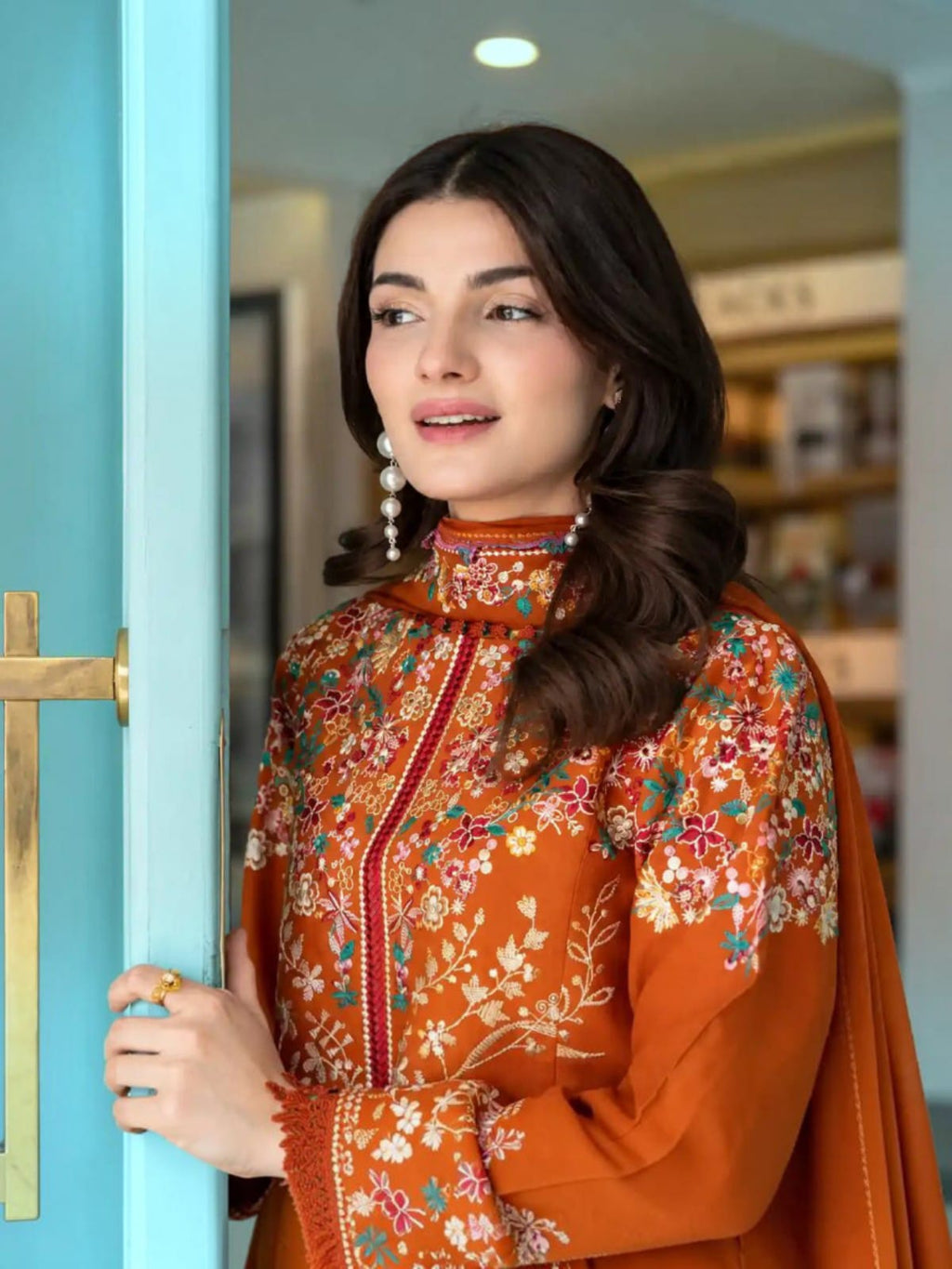 3 Piece Unstitched Embroidered Dhanak Suit BT-3125