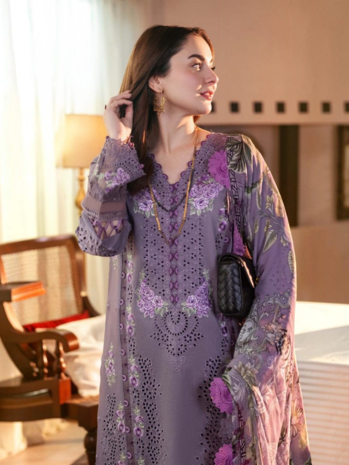 3 Piece Unstitched Embroidered Dhanak Suit JD-2680