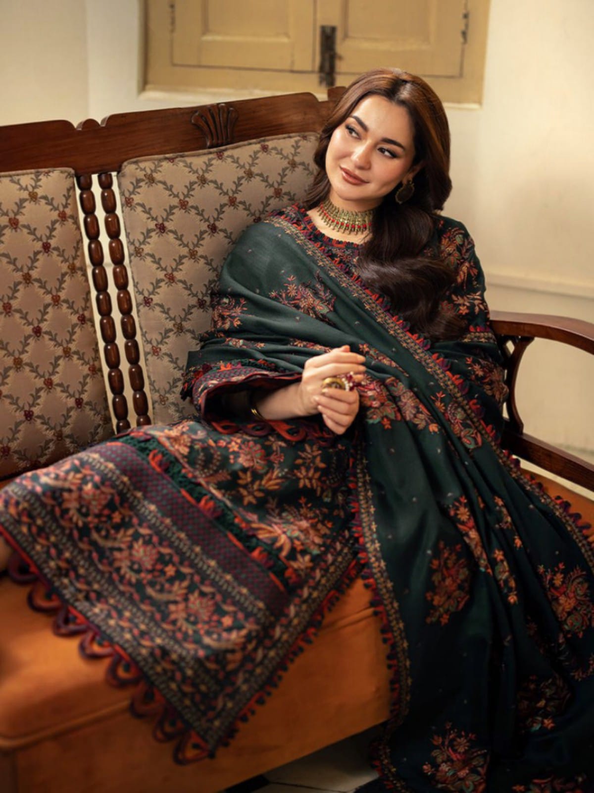 3 Piece Unstitched Embroidered Dhanak Suit AJ-2915