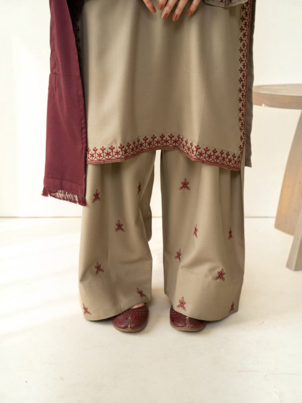 3 Piece Unstitched Embroidered Dhanak Suit KD-910