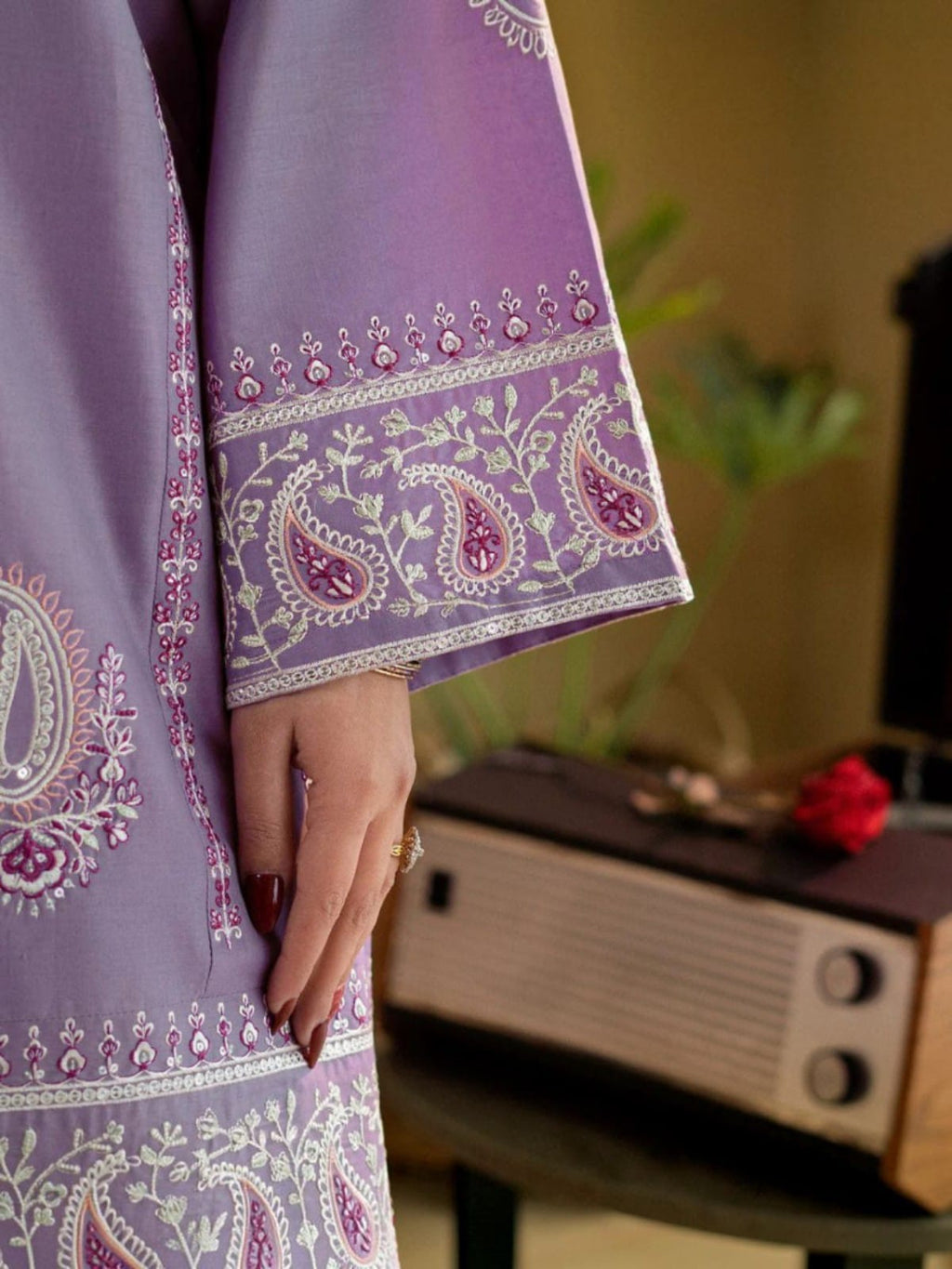 2 Piece Stitched Embroidered Dhanak Fabric MB-52