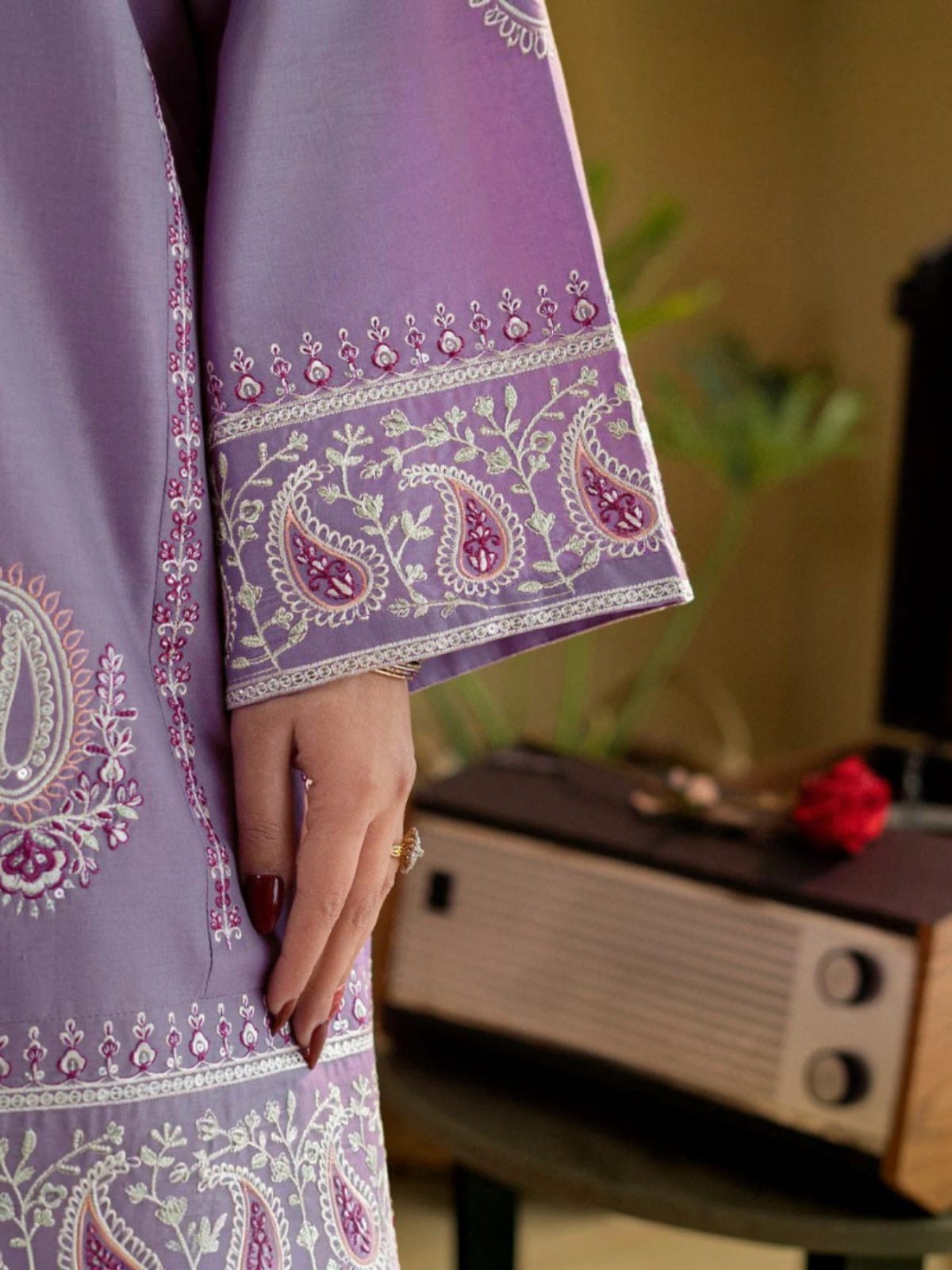2 Piece Stitched Embroidered Dhanak Fabric MB-52