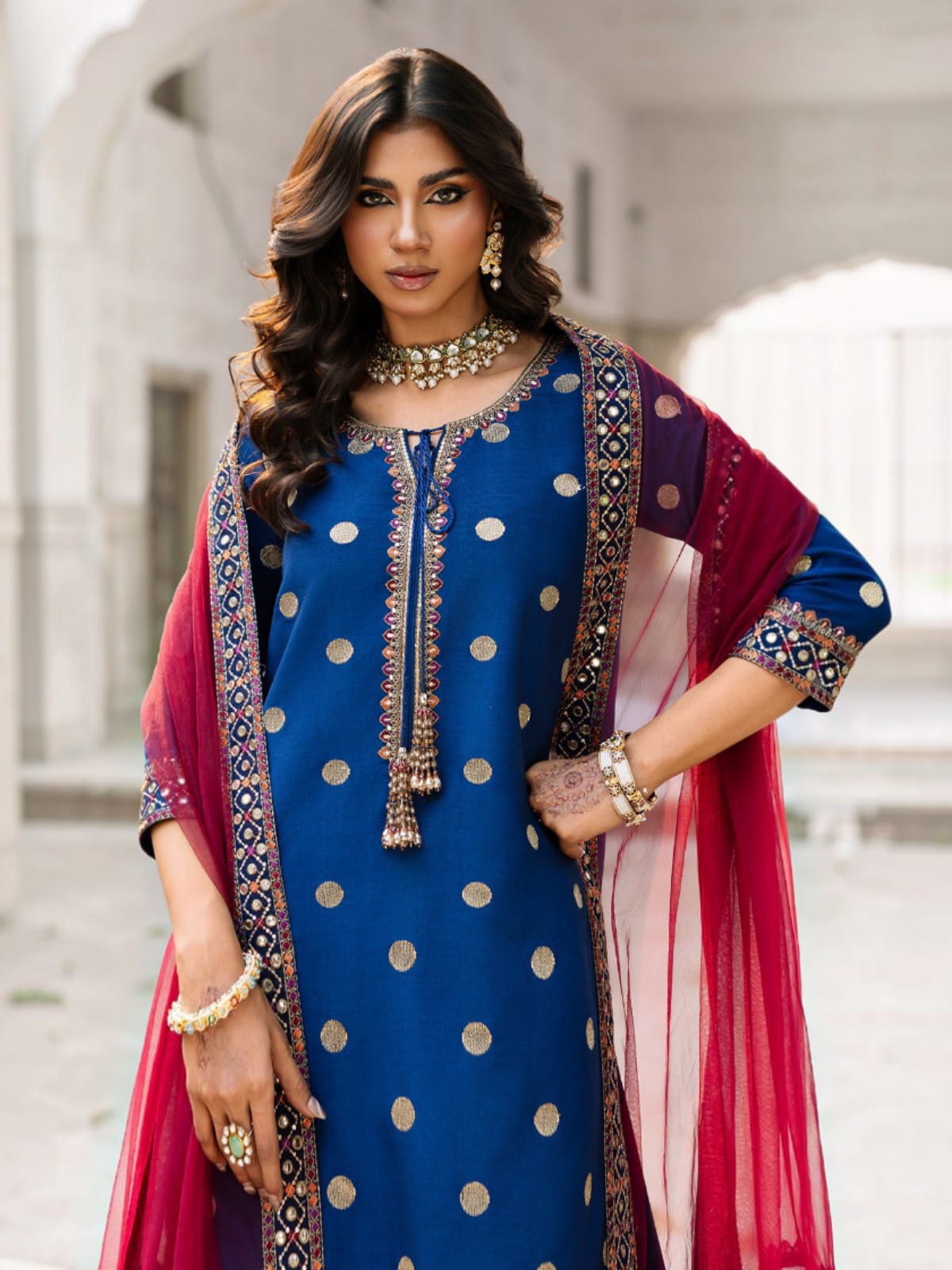 3 Piece Unstitched Embroidered Dhanak Suit CZ-3130