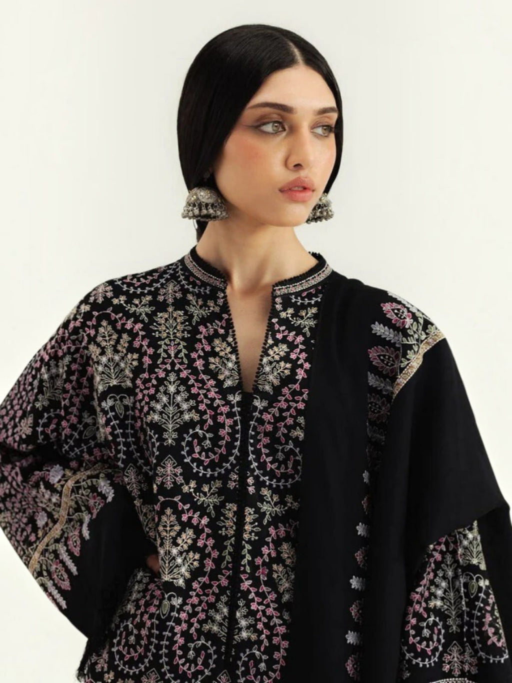3 Piece Unstitched Embroidered Dhanak Suit ZS-3120