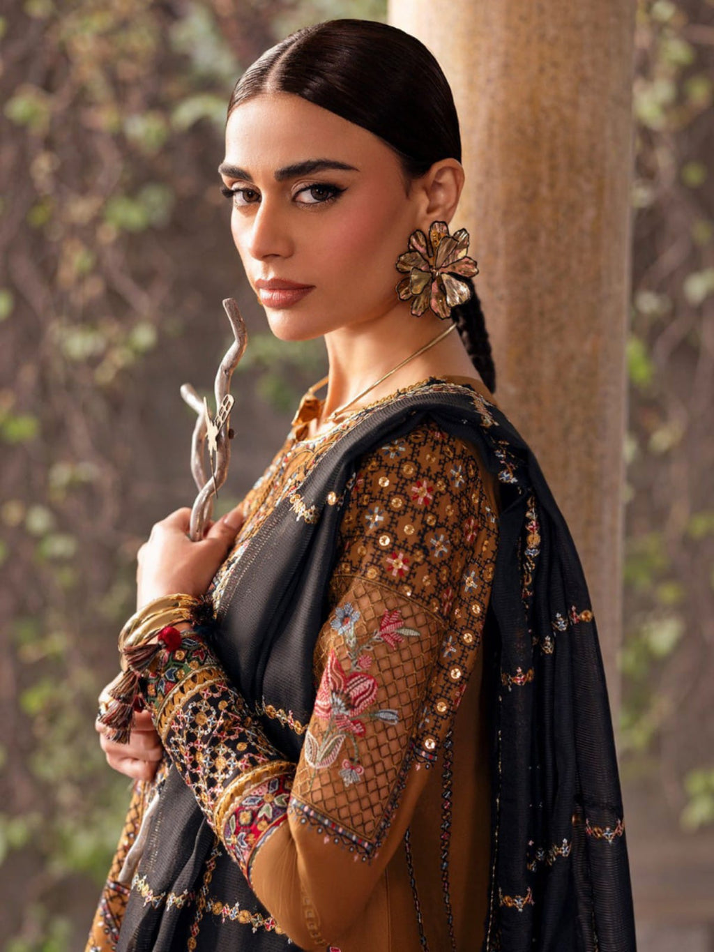 3 Piece Unstitched Embroidered Dhanak Suit JZ-2920