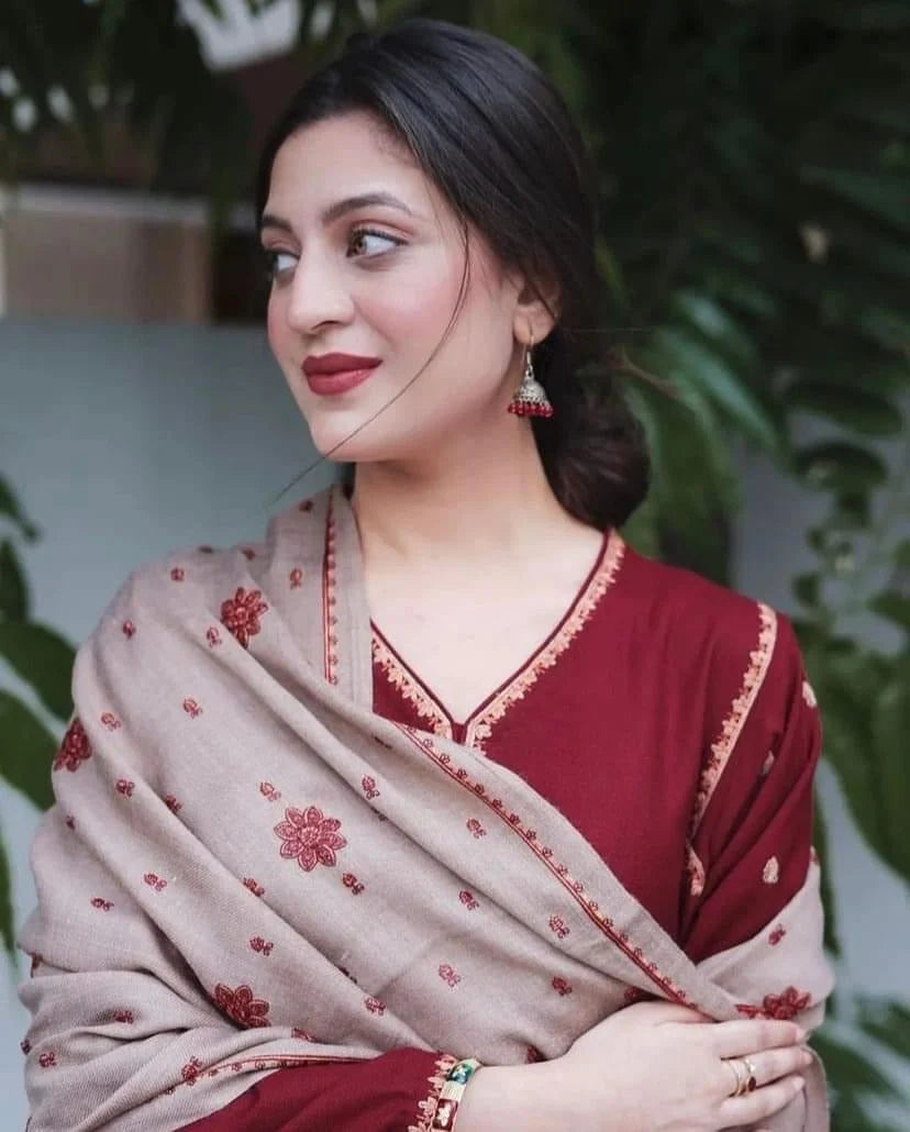 TSS-BR1110 3 Piece Unstitched Embroidered Dhanak Suit