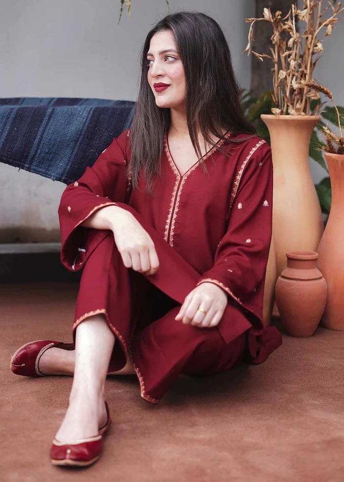 TSS-BR1110 3 Piece Unstitched Embroidered Dhanak Suit