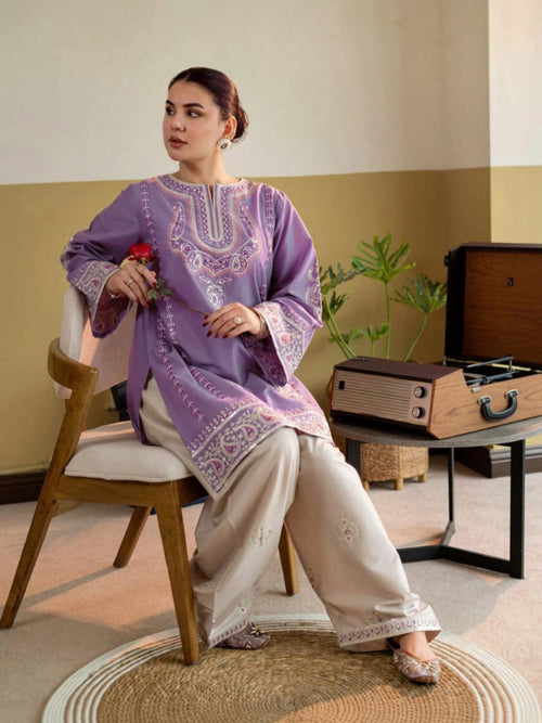 2 Piece Stitched Embroidered Dhanak Fabric MB-52