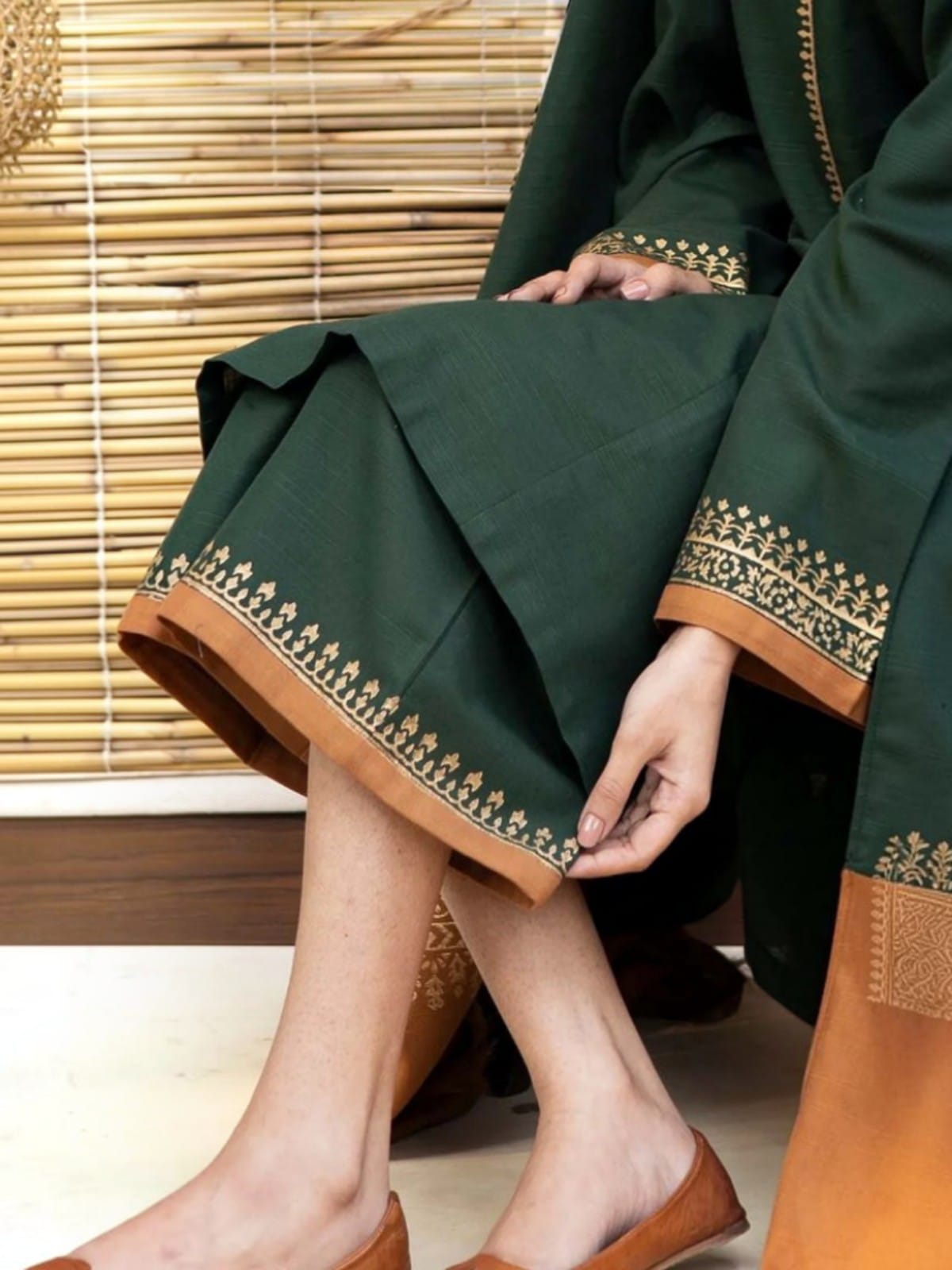 3 Piece Unstitched Embroidered Dhanak Suit BR-1075