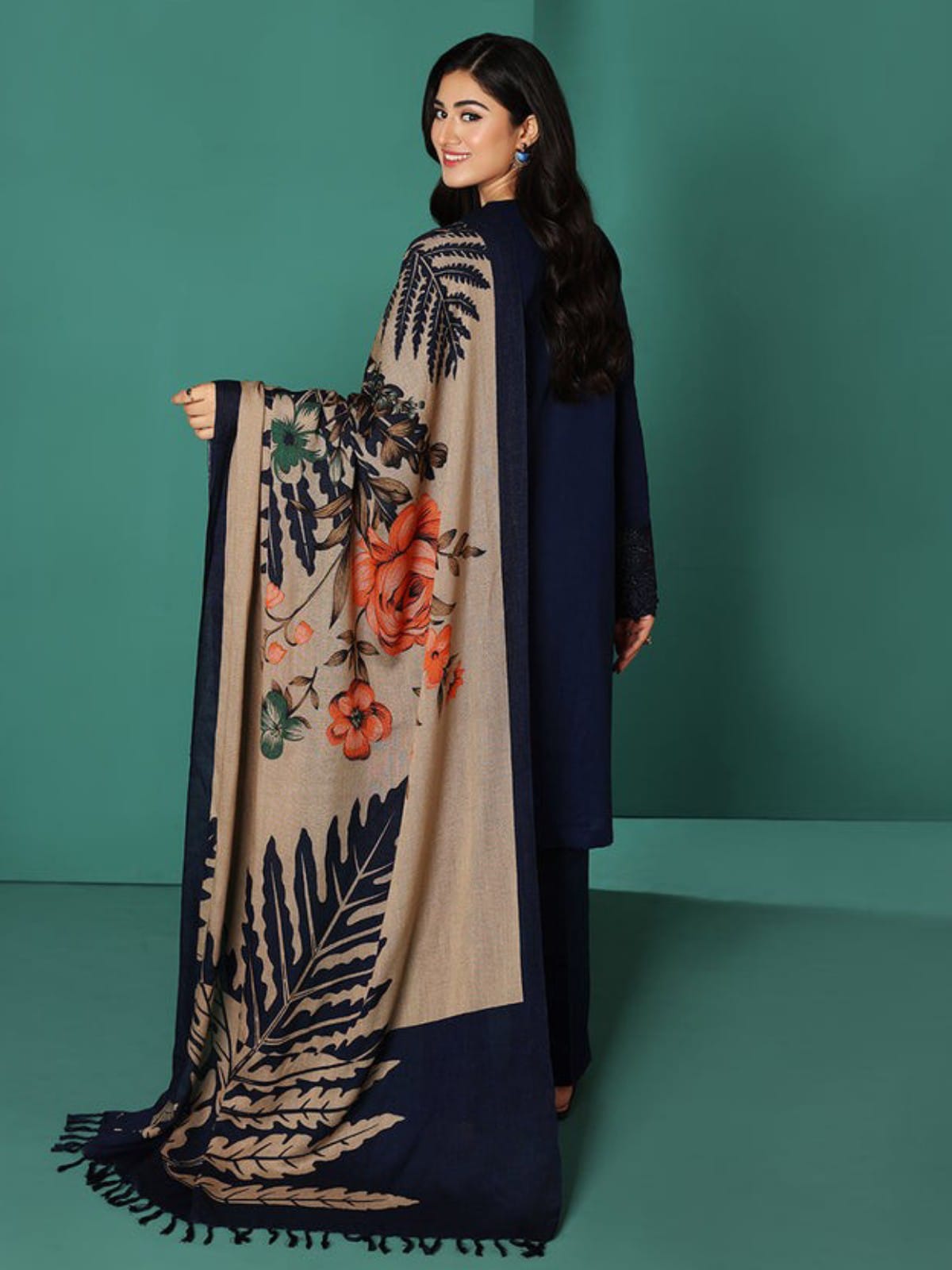 3 Piece Unstitched Embroidered Dhanak Suit NS-1132