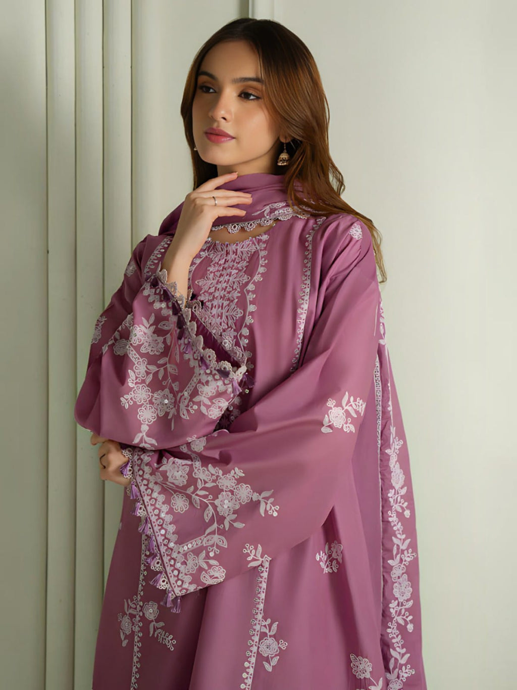 3 Piece Unstitched Embroidered Dhanak Suit CS-900